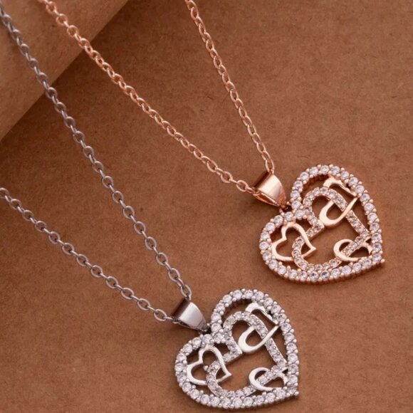 925 Silver Womens 1ct Diamond Heart Pendant Necklace Ladies New 16" 18" Jewelry - Picture 6 of 7